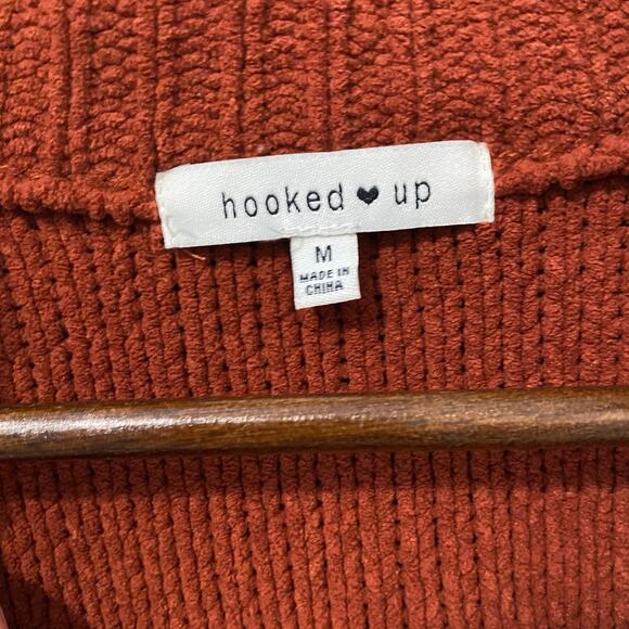 Hooked Up Sweater Womens Size M Half Zip Cable Knit Pumpkin Mock Neck NWOT* - Picture 3 of 9
